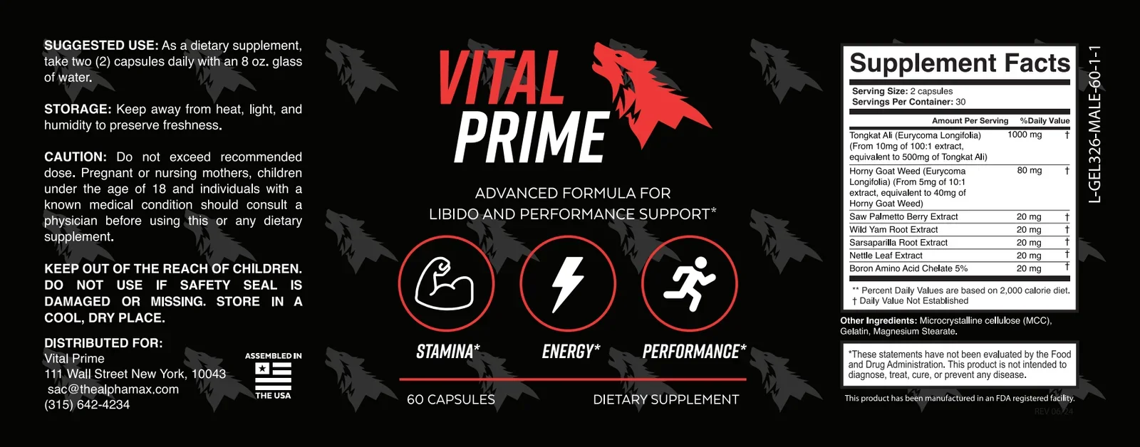 Vital Prime™ Product Label